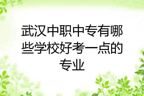武汉中职中专有哪些学校好考一点的专业