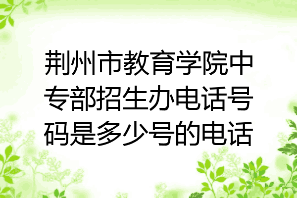 荆州市教育学院中专部招生办电话号码是多少号的电话