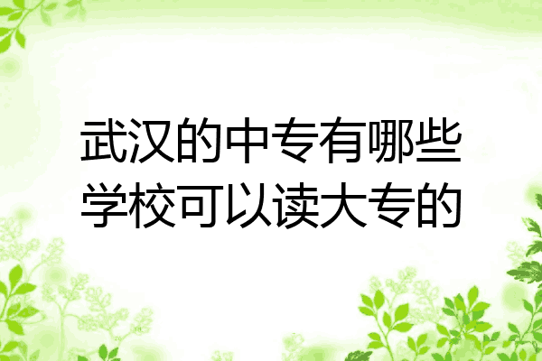 武汉的中专有哪些学校可以读大专的