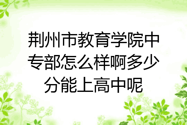 荆州市教育学院中专部怎么样啊多少分能上高中呢