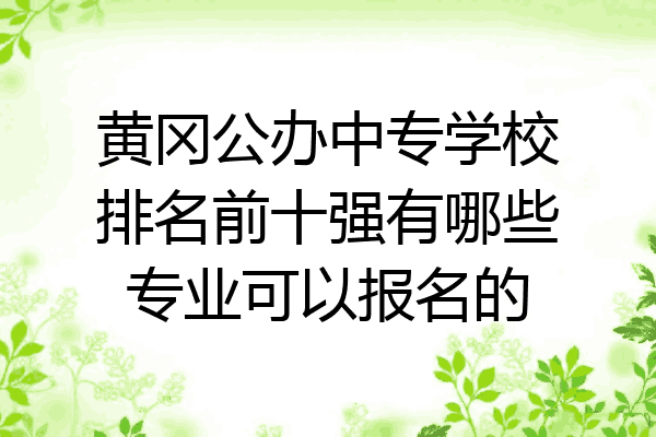 黄冈公办中专学校排名前十强有哪些专业可以报名的