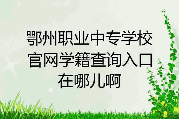 鄂州职业中专学校官网学籍查询入口在哪儿啊