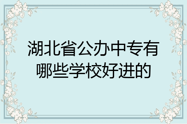 湖北省公办中专有哪些学校好进的