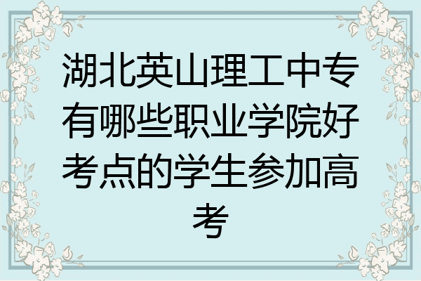 湖北英山理工中专有哪些职业学院好考点的学生参加高考