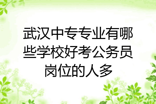 武汉中专专业有哪些学校好考公务员岗位的人多