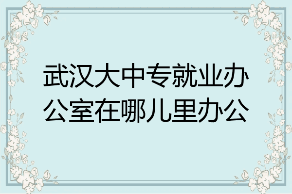 武汉大中专就业办公室在哪儿里办公
