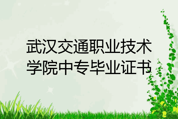 武汉交通职业技术学院中专毕业证书