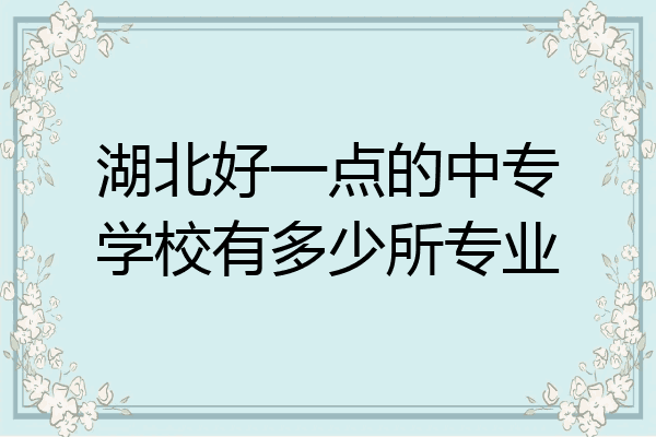 湖北好一点的中专学校有多少所专业