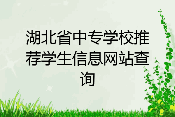 湖北省中专学校推荐学生信息网站查询