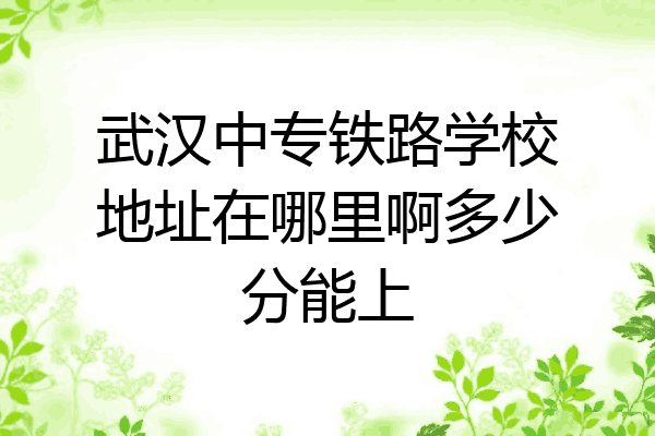 武汉中专铁路学校地址在哪里啊多少分能上