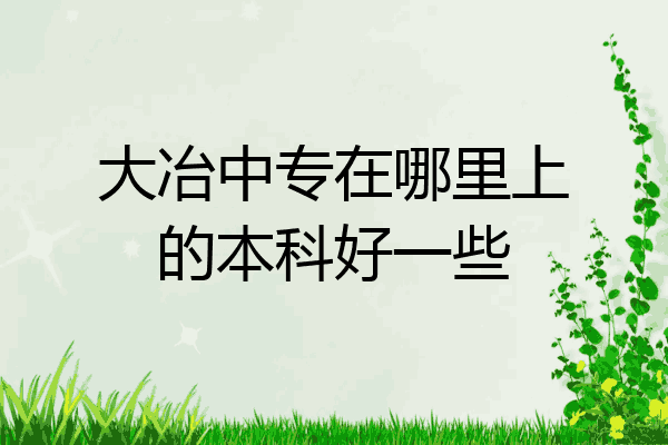 大冶中专在哪里上的本科好一些