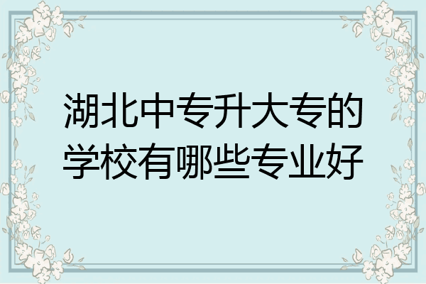 湖北中专升大专的学校有哪些专业好