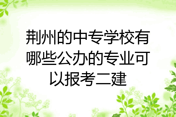 荆州的中专学校有哪些公办的专业可以报考二建