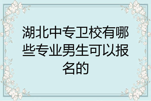 湖北中专卫校有哪些专业男生可以报名的