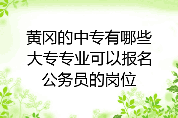 黄冈的中专有哪些大专专业可以报名公务员的岗位
