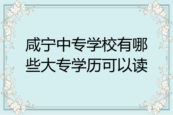 咸宁中专学校有哪些大专学历可以读