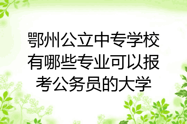 鄂州公立中专学校有哪些专业可以报考公务员的大学