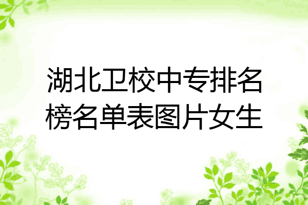 湖北卫校中专排名榜名单表图片女生