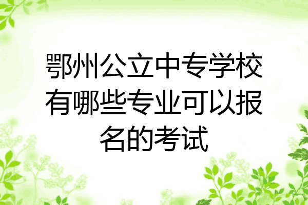 鄂州公立中专学校有哪些专业可以报名的考试