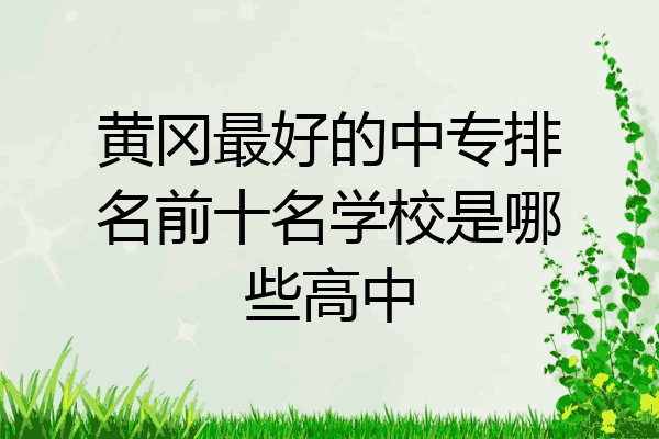 黄冈最好的中专排名前十名学校是哪些高中