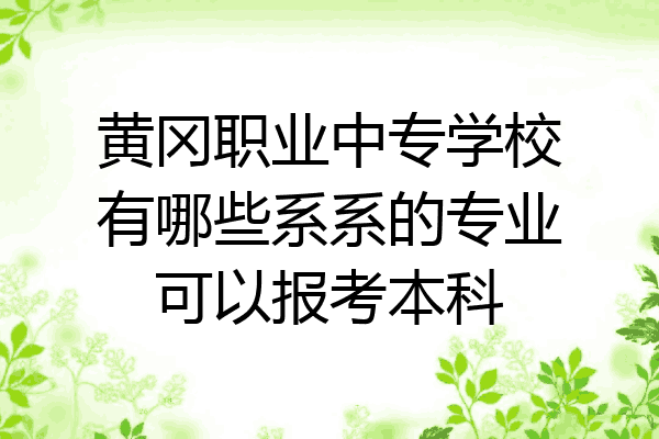 黄冈职业中专学校有哪些系系的专业可以报考本科