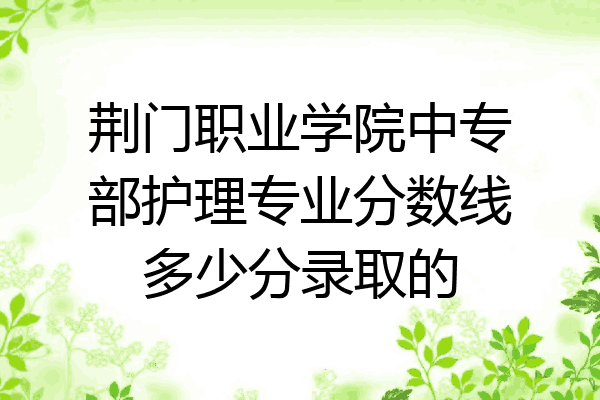 荆门职业学院中专部护理专业分数线多少分录取的