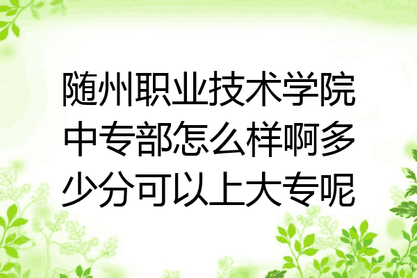 随州职业技术学院中专部怎么样啊多少分可以上大专呢