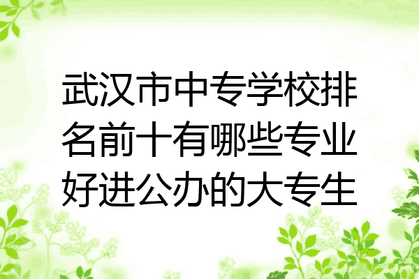 武汉市中专学校排名前十有哪些专业好进公办的大专生