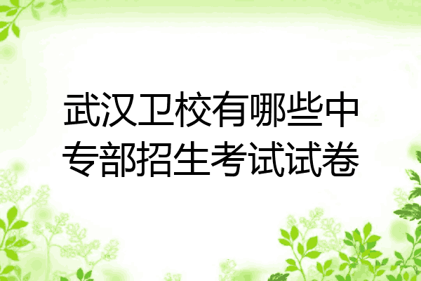 武汉卫校有哪些中专部招生考试试卷