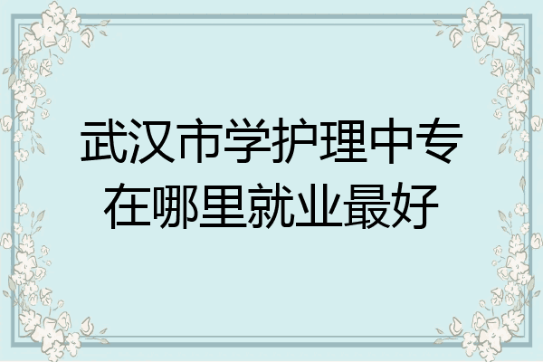 武汉市学护理中专在哪里就业最好