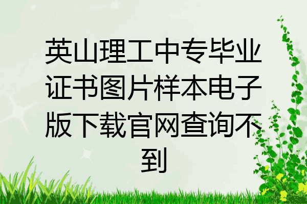 英山理工中专毕业证书图片样本电子版下载官网查询不到