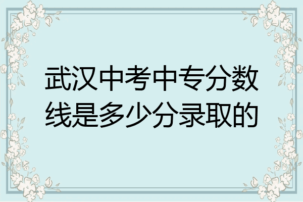 武汉中考中专分数线是多少分录取的
