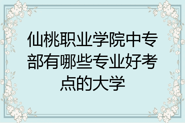 仙桃职业学院中专部有哪些专业好考点的大学