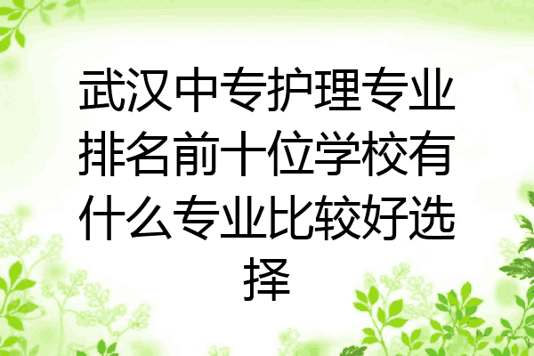 武汉中专护理专业排名前十位学校有什么专业比较好选择