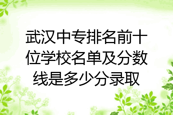 武汉中专排名前十位学校名单及分数线是多少分录取