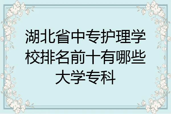 湖北省中专护理学校排名前十有哪些大学专科