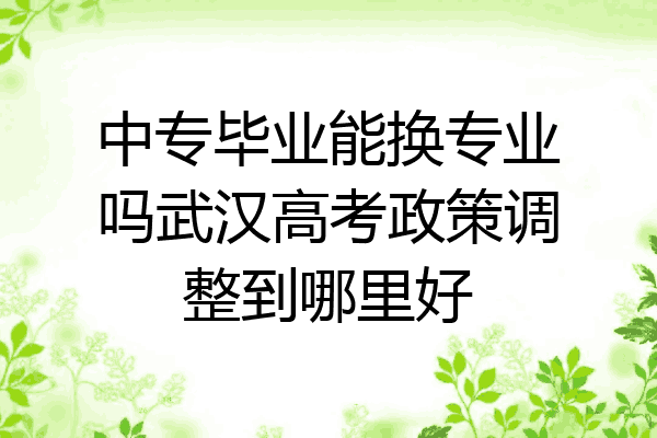 中专毕业能换专业吗武汉高考政策调整到哪里好