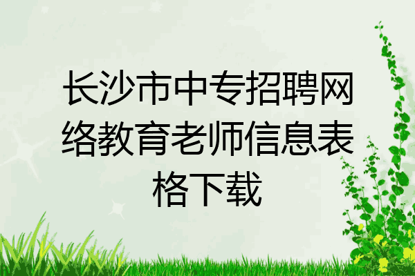 长沙市中专招聘网络教育老师信息表格下载