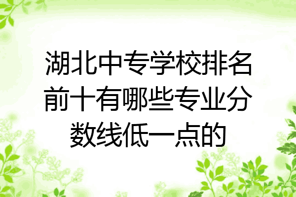 湖北中专学校排名前十有哪些专业分数线低一点的