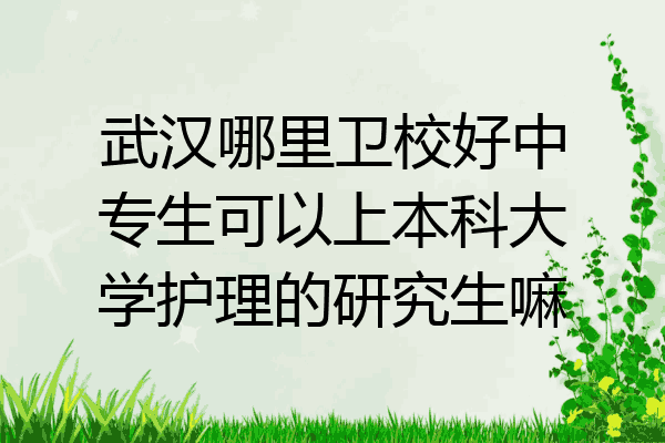 武汉哪里卫校好中专生可以上本科大学护理的研究生嘛