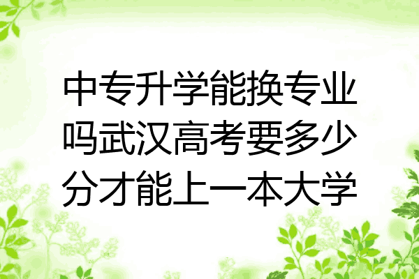 中专升学能换专业吗武汉高考要多少分才能上一本大学