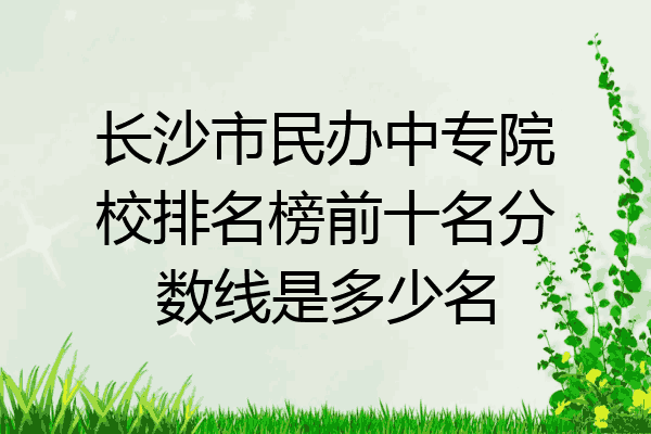 长沙市民办中专院校排名榜前十名分数线是多少名