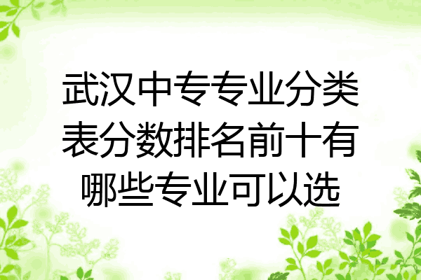 武汉中专专业分类表分数排名前十有哪些专业可以选