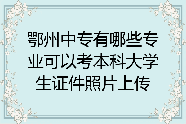 鄂州中专有哪些专业可以考本科大学生证件照片上传