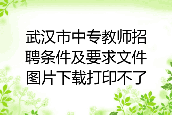 武汉市中专教师招聘条件及要求文件图片下载打印不了