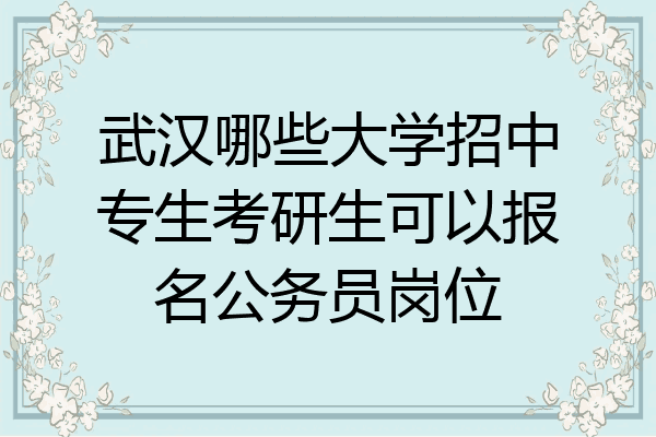 武汉哪些大学招中专生考研生可以报名公务员岗位