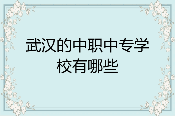 武汉的中职中专学校有哪些