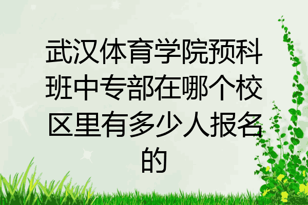 武汉体育学院预科班中专部在哪个校区里有多少人报名的