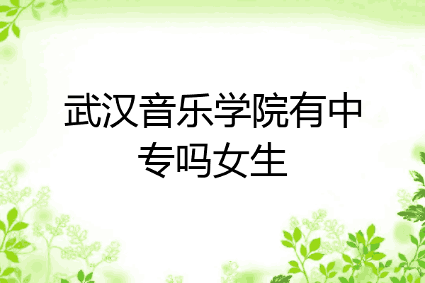 武汉音乐学院有中专吗女生