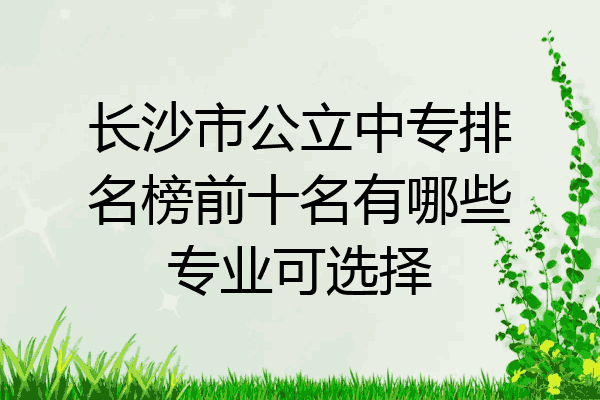 长沙市公立中专排名榜前十名有哪些专业可选择
